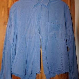 Open back button up shirt long sleeve